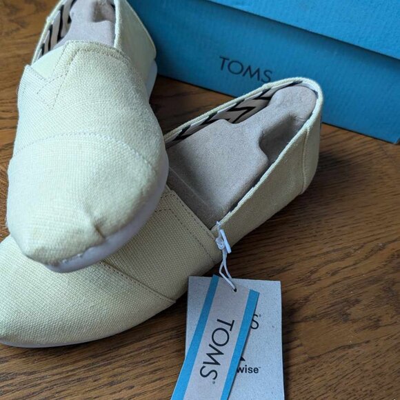 [NWT] TOMS Alpargata Slip On Shoes Heritage Canvas - Banana Yellow - Picture 6 of 6